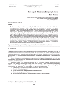 Some Aspects of the Juvenile Delinquency in Albania MCSER Publishing, Rome-Italy