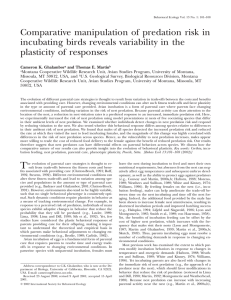 Comparative manipulation of predation risk in plasticity of responses