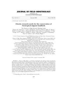 Priority research needs for the conservation of Neotropical migrant landbirds