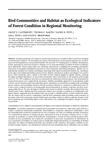 Bird Communities and Habitat as Ecological Indicators