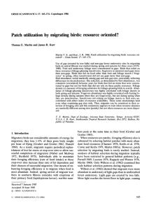 Patch utilization by migrating birds: resource oriented? ORNIS SCANDINAVICA 17: 165-174. Copenhagen 1986