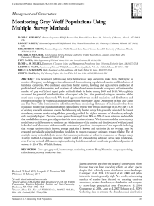 Monitoring Gray Wolf Populations Using Multiple Survey Methods Management and Conservation