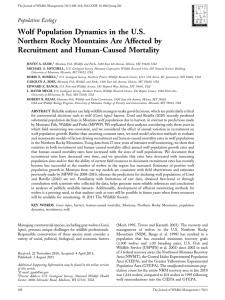 Wolf Population Dynamics in the U.S. Recruitment and Human-Caused Mortality