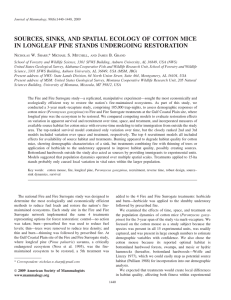 SOURCES, SINKS, AND SPATIAL ECOLOGY OF COTTON MICE N W. S