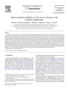 Spatio-temporal availability of soft mast in clearcuts in the Southern Appalachians ,