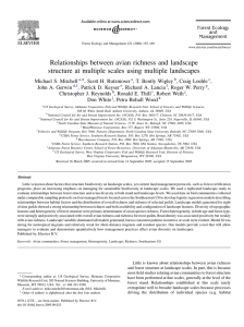 Relationships between avian richness and landscape