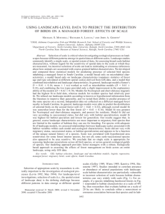 USING LANDSCAPE-LEVEL DATA TO PREDICT THE DISTRIBUTION M S. M