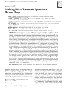 Modeling Risk of Pneumonia Epizootics in Bighorn Sheep Research Article