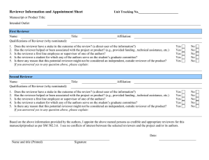 Reviewer Information and Appointment Sheet