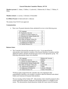 General Education Committee Minutes, 10/7/10 Members present:  Members absent: