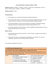 General Education Committee Minutes, 9/9/09 Members present: Members absent: