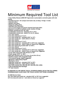 Minimum Required Tool List