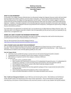 Winthrop University College of Business Administration Internship Program