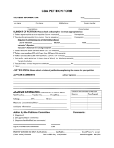 CBA PETITION FORM STUDENT INFORMATION: