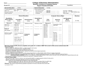 College of Business Administration  Bachelor of Science in Computer Science