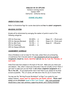 ENGLISH 50-09 OFFLINE  ORIENTATION PAGE GRADING SYSTEM