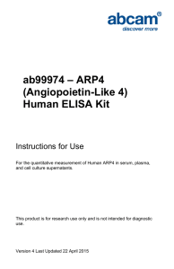 ab99974 – ARP4 (Angiopoietin-Like 4) Human ELISA Kit Instructions for Use