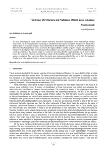 The History of Performers and Professors of Wind Music in... Academic Journal of Interdisciplinary Studies MCSER Publishing, Rome-Italy Arsim Kelmendi