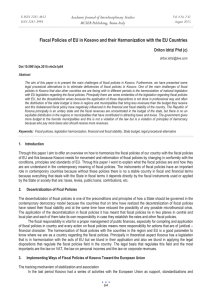 Fiscal Policies of EU in Kosovo and their Harmonization with... Academic Journal of Interdisciplinary Studies MCSER Publishing, Rome-Italy Driton Idrizi Phd (c)