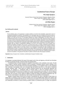 Constitutional Future of Europe Academic Journal of Interdisciplinary Studies PhD. Srdjan Djordjevic