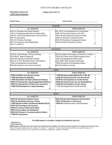 TENTATIVE DEGREE CHECKLIST PROGRAM CHECKLIST  Catalog Years 2013-14