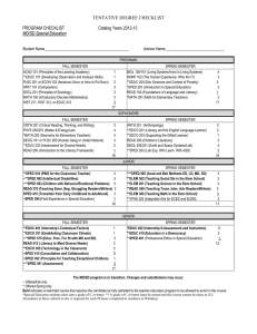 TENTATIVE DEGREE CHECKLIST PROGRAM CHECKLIST  Catalog Years 2012-13