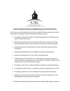 Council of Student Leaders Accomplishments for the 2014-2015 Year
