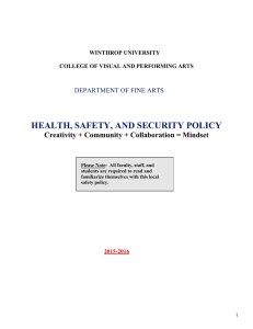 HEALTH, SAFETY, AND SECURITY POLICY  DEPARTMENT OF FINE ARTS