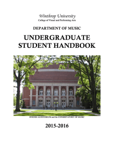UNDERGRADUATE STUDENT HANDBOOK 2015-2016 Winthrop University