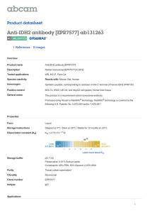 Anti-IDH2 antibody [EPR7577] ab131263 Product datasheet 1 References 5 Images