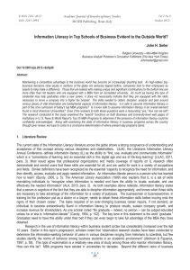 Information Literacy in Top Schools of Business Evident to the... Academic Journal of Interdisciplinary Studies MCSER Publishing, Rome-Italy John H. Seiler