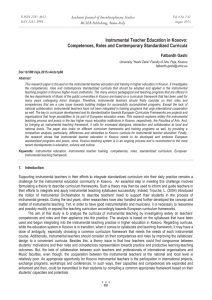 Instrumental Teacher Education in Kosovo: Competences, Roles and Contemporary Standardized Curricula