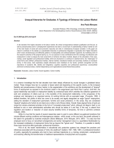 Unequal Itineraries for Graduates: A Typology of Entrance into Labour... Academic Journal of Interdisciplinary Studies MCSER Publishing, Rome-Italy Ana Paula Marques