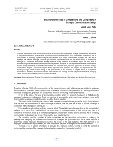 Situational Influence of Competitions and Competitors in Strategic Communication Design