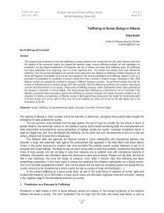 Trafficking in Human Beings in Albania Academic Journal of Interdisciplinary Studies