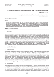 ICT Impact in Fighting Corruption in Albania: New Ways in... Academic Journal of Interdisciplinary Studies MCSER Publishing, Rome-Italy Ph.D. Nikolin Hasani