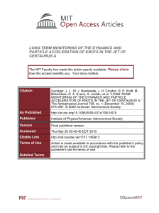 LONG-TERM MONITORING OF THE DYNAMICS AND CENTAURUS A Please share