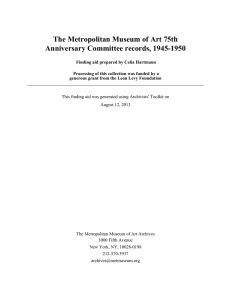 The Metropolitan Museum of Art 75th Anniversary Committee records, 1945-1950