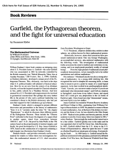 Garfield,  the Pythagorean and the fight for universal education theorem, Book Reviews