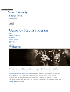 Genocide Studies Program  Yale University Welcome