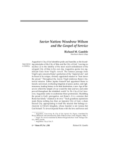 Savior Nation: Woodrow Wilson and the Gospel of Service Richard M. Gamble