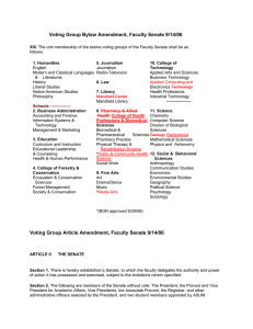 Voting Group Bylaw Amendment, Faculty Senate 9/14/06
