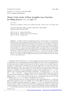 Monte Carlo study of Bose Laughlin wave function for filling factors /