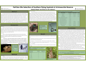 Fall Den Site Selection of Southern Flying Squirrels in Schmeeck Abstract