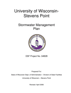 University of Wisconsin- Stevens Point Stormwater Management Plan