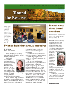 ’Round the Reserve News from the Friends of Schmeeckle Reserve