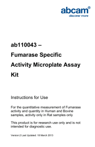 ab110043 – Fumarase Specific Activity Microplate Assay Kit