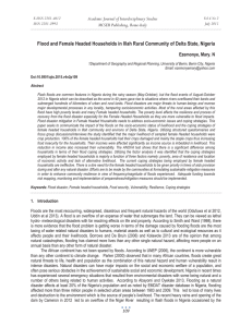 Flood and Female Headed Households in Illah Rural Community of... Academic Journal of Interdisciplinary Studies MCSER Publishing, Rome-Italy Ezemonye, Mary. N