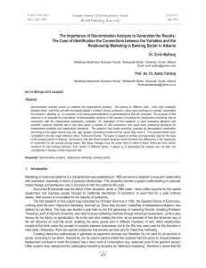 The Importance of Discrimination Analysis to Generalize the Results: