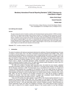 Mandatory International Financial Reporting Standards 7 (IFRS 7) Disclosure by